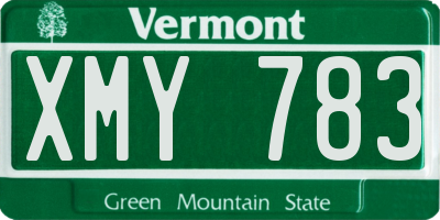 VT license plate XMY783