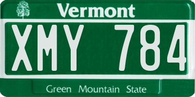 VT license plate XMY784