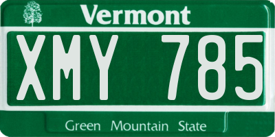 VT license plate XMY785