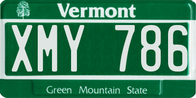 VT license plate XMY786