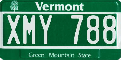 VT license plate XMY788
