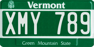 VT license plate XMY789