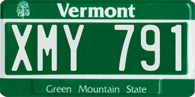 VT license plate XMY791