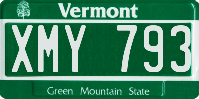 VT license plate XMY793