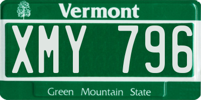 VT license plate XMY796