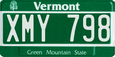 VT license plate XMY798