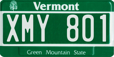 VT license plate XMY801