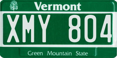 VT license plate XMY804