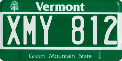 VT license plate XMY812