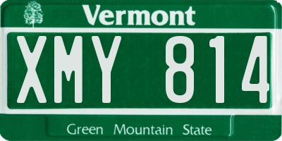 VT license plate XMY814