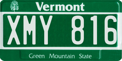 VT license plate XMY816