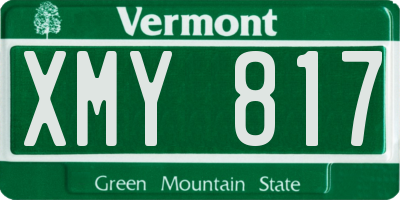 VT license plate XMY817