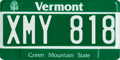 VT license plate XMY818