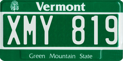 VT license plate XMY819