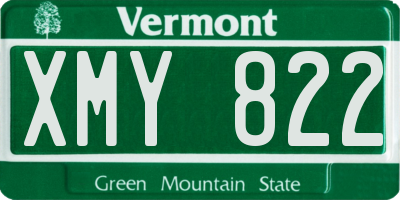 VT license plate XMY822