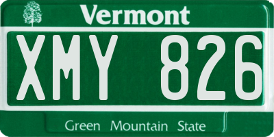 VT license plate XMY826