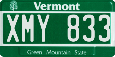 VT license plate XMY833