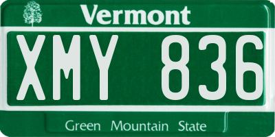 VT license plate XMY836