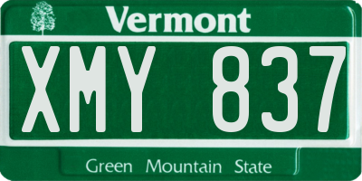 VT license plate XMY837
