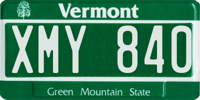 VT license plate XMY840
