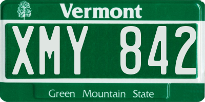 VT license plate XMY842