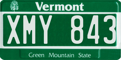 VT license plate XMY843