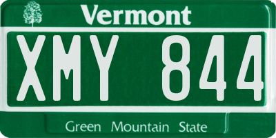 VT license plate XMY844