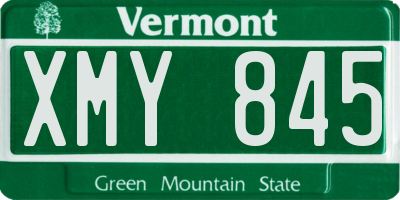 VT license plate XMY845