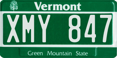 VT license plate XMY847