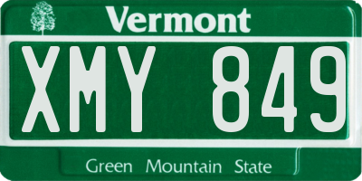 VT license plate XMY849