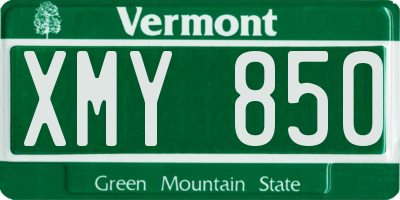 VT license plate XMY850