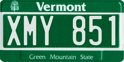 VT license plate XMY851