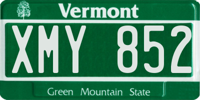 VT license plate XMY852