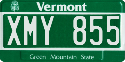 VT license plate XMY855