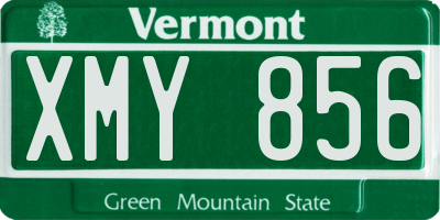 VT license plate XMY856