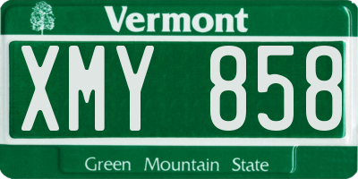 VT license plate XMY858