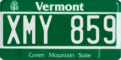 VT license plate XMY859