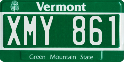VT license plate XMY861