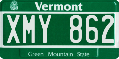 VT license plate XMY862