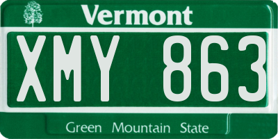 VT license plate XMY863