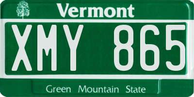 VT license plate XMY865