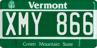 VT license plate XMY866