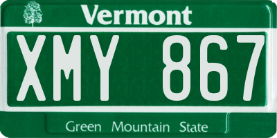 VT license plate XMY867