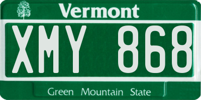VT license plate XMY868