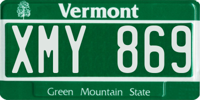 VT license plate XMY869