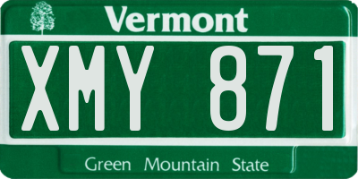 VT license plate XMY871