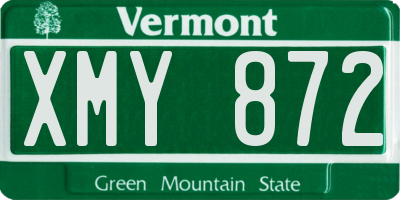 VT license plate XMY872