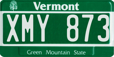 VT license plate XMY873