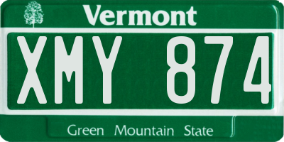 VT license plate XMY874