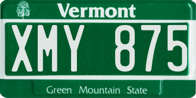 VT license plate XMY875